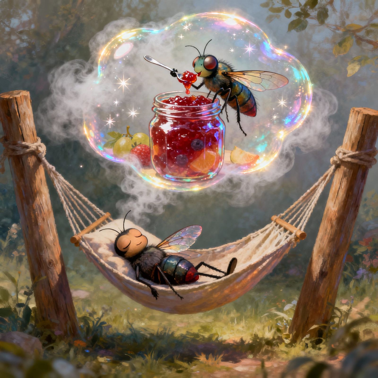Dreaming Fly in Hammock with Sweet Jam Vision