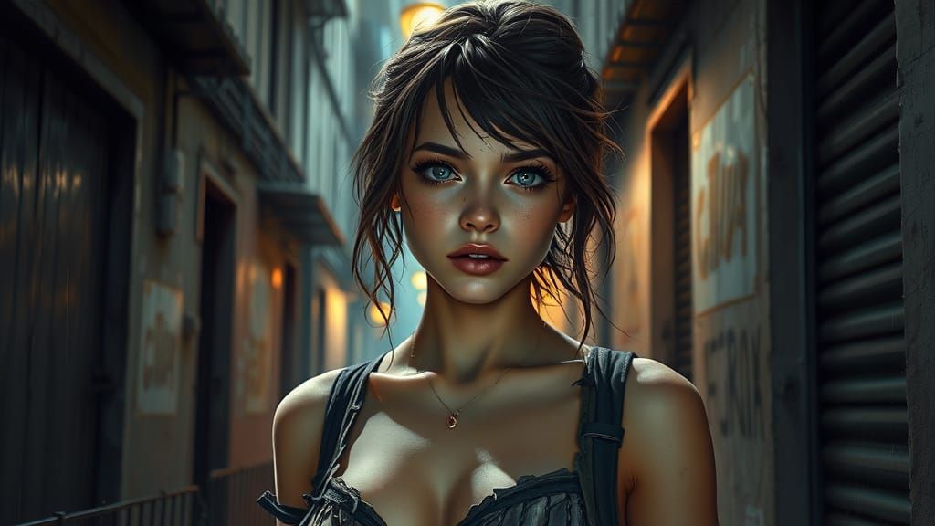 Ethereal Beauty in Dark Urban Realm