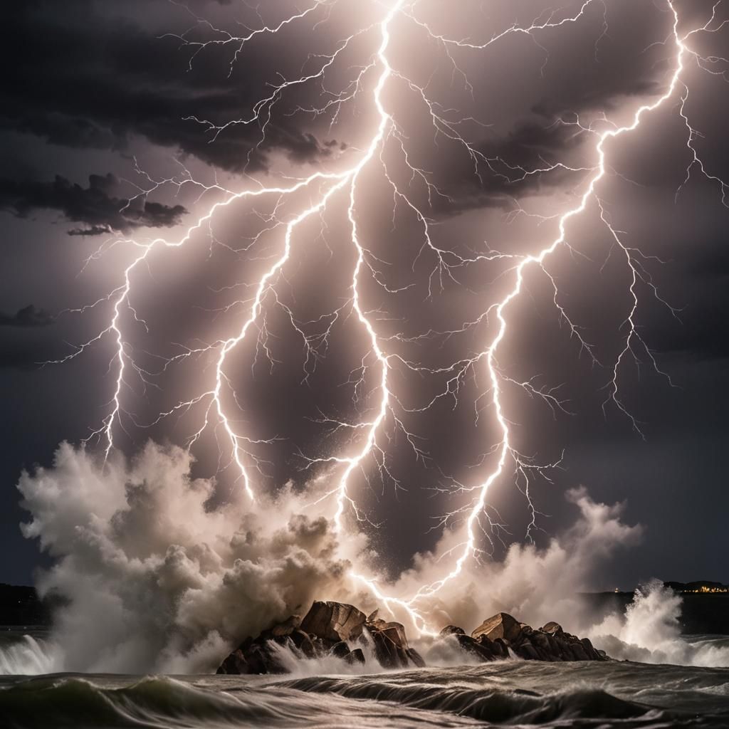 Lightning Strikes Water: Long Exposure Photography