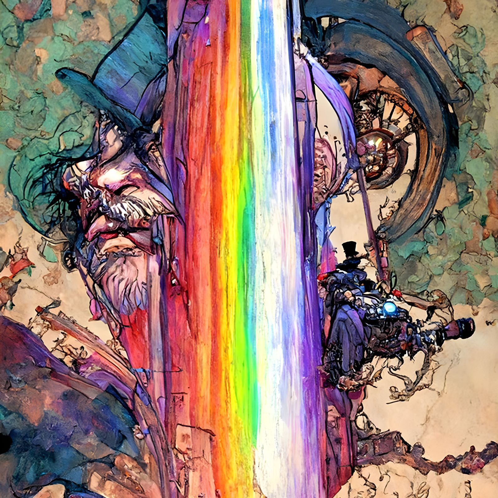 Rainbow Art in Illustration Style