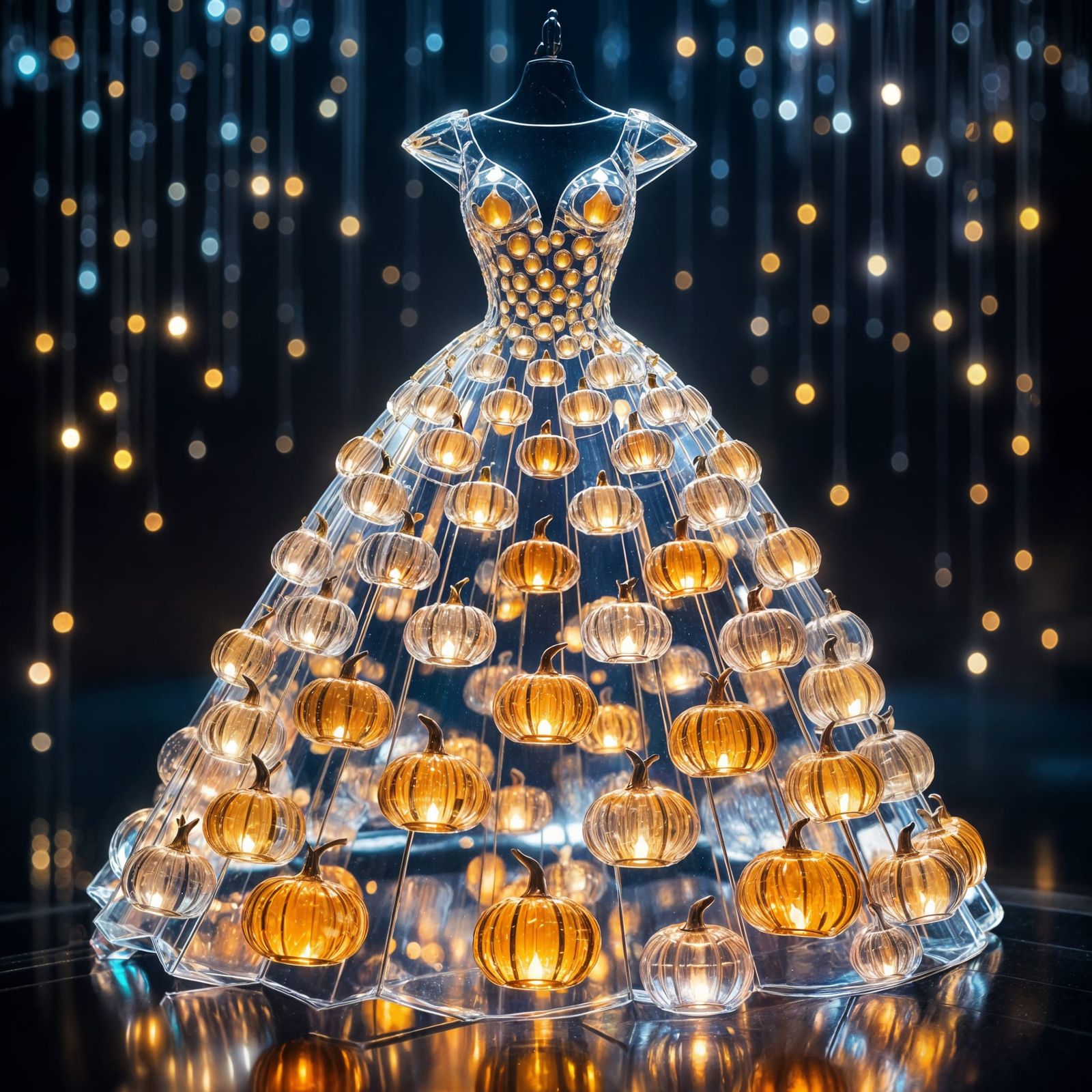 Glass-dress with pumpkins