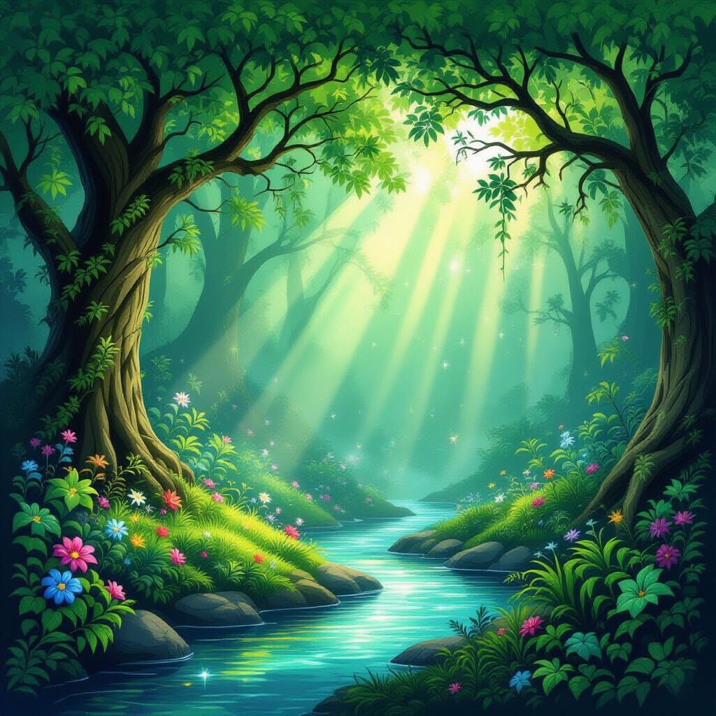 Magical Wonders in Green Color