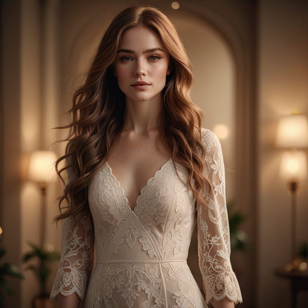 Warm Portrait of Elegant Young Woman