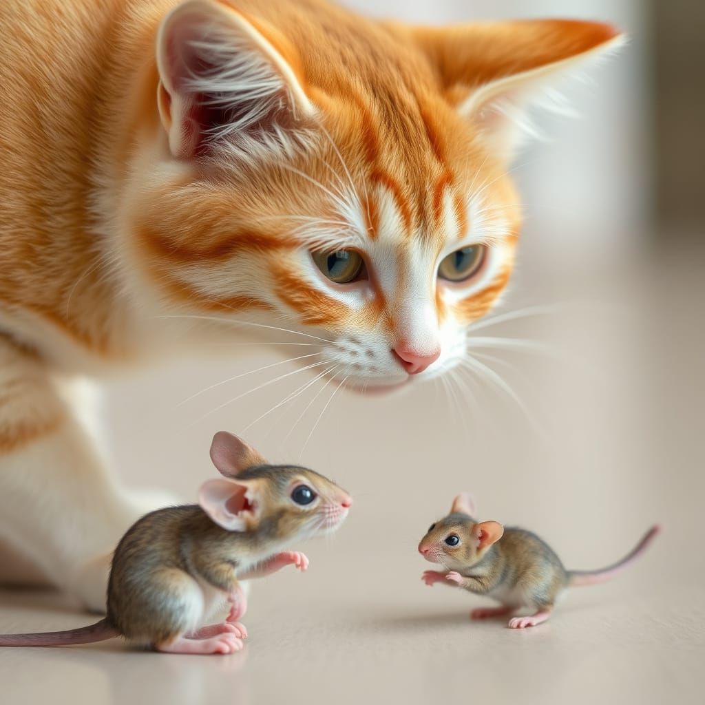 Playful Cat and Mouse Interaction