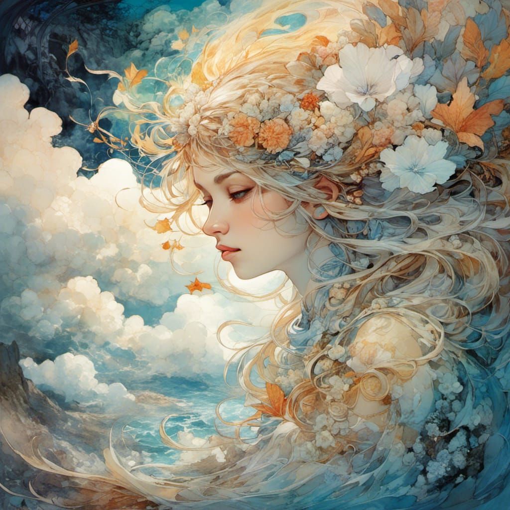 Summer Goddess in a Magical Fantasy Painting