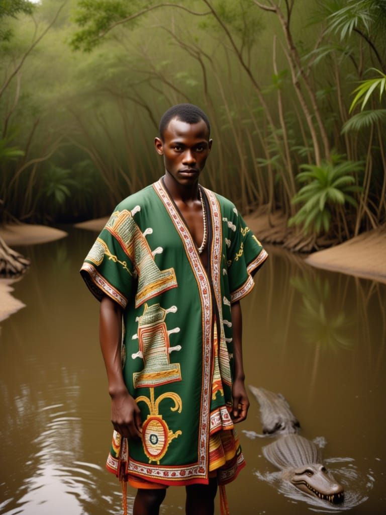 Handsome Ghanaian Man in Vibrant Kente Cloth