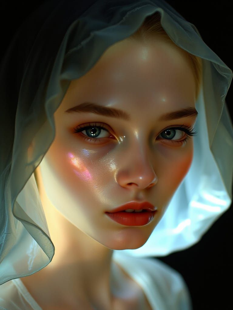 Opalescent Being Shimmers with Bioluminescence