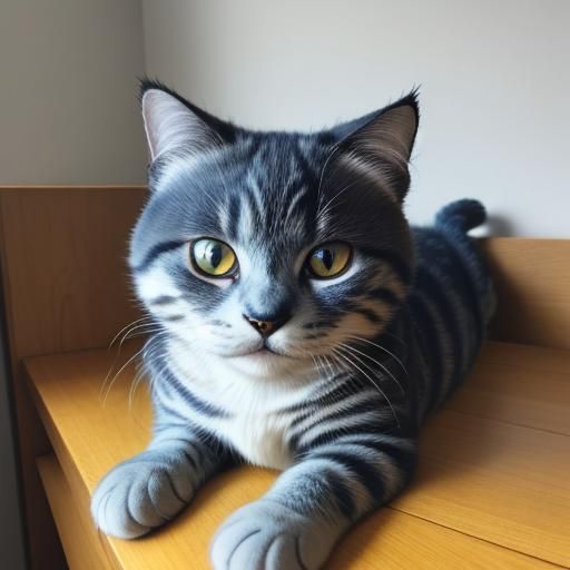 Scottish fold cat rules my work desk