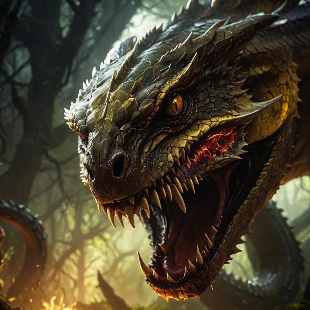 A big scary Dragon like lizard, evolved from an old AI-gener...