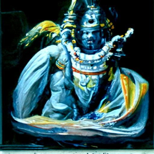 Vishnu as Detailed Oil Painting