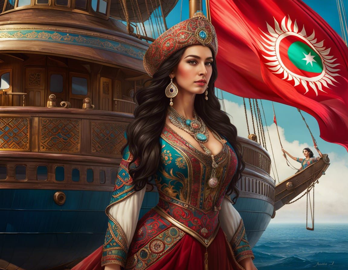 Traditional Azəri and alternative flag