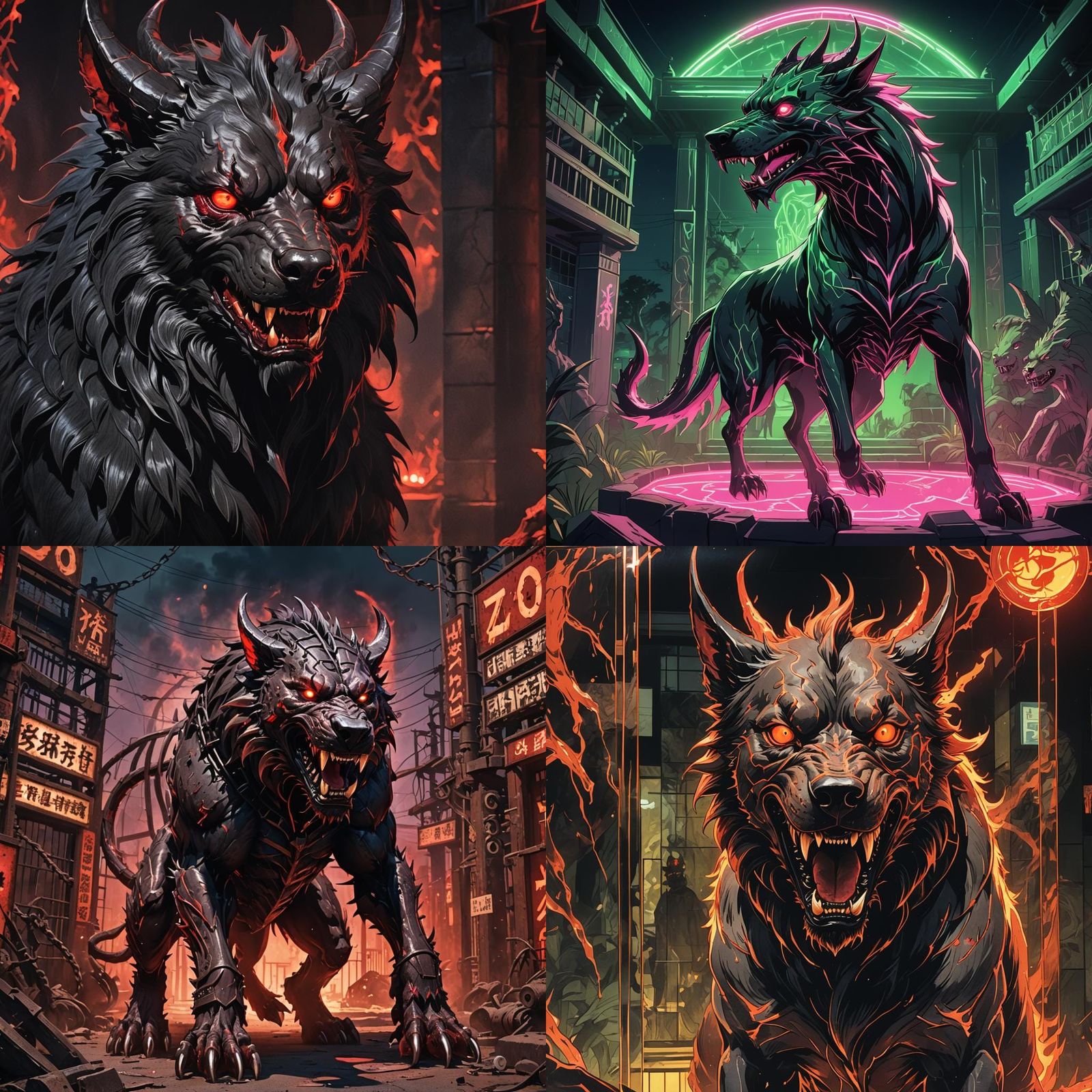 Hellhound in Zoo Exhibit: Anime Style