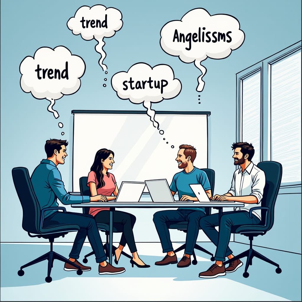 Angelicisms in the Cloud: A Comic Style Office Scene