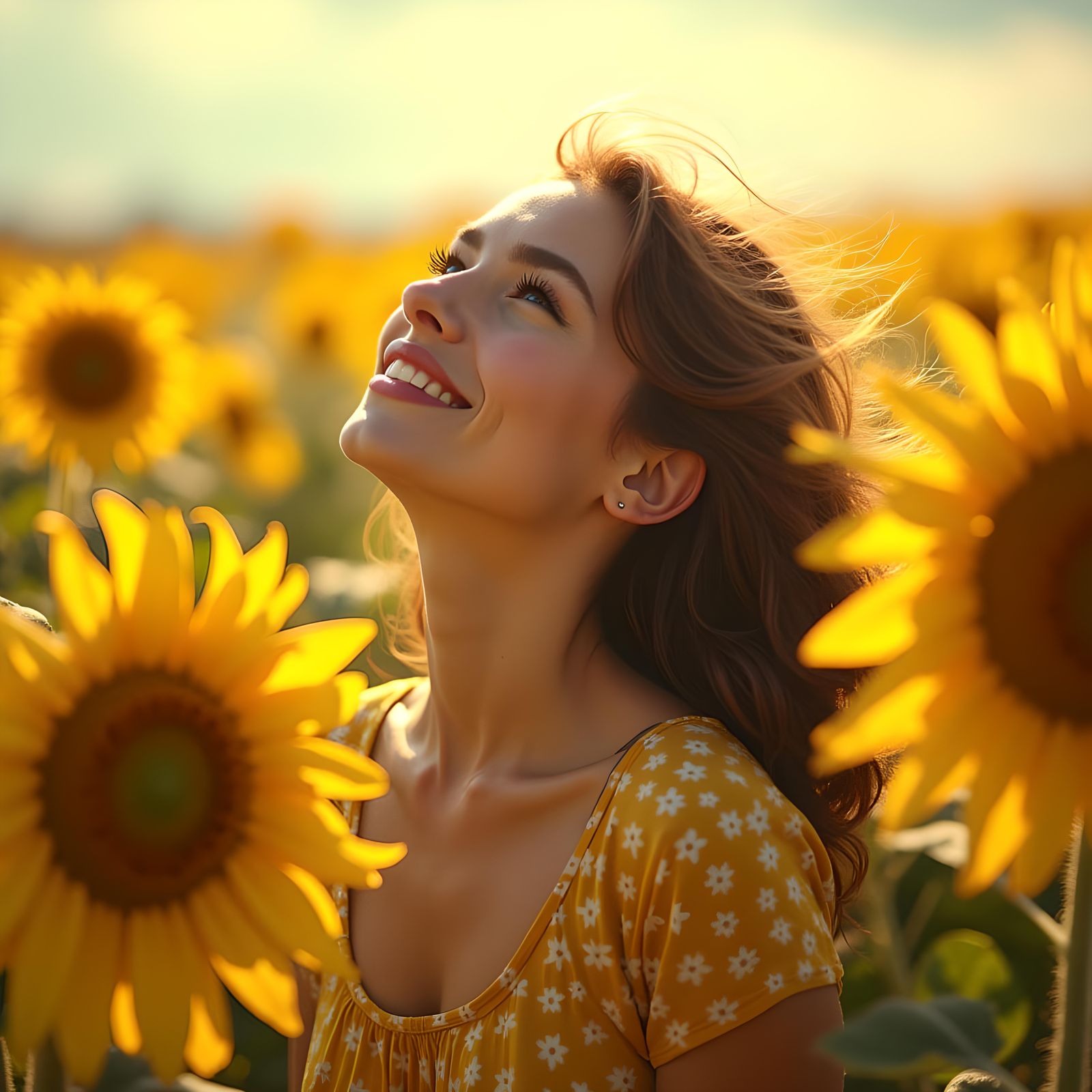 Warm Portrait of a Smiling Woman