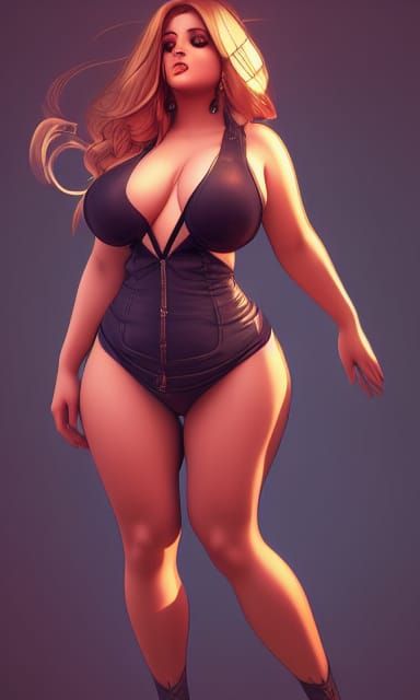Hyperdetailed Portrait of a Curvy Woman