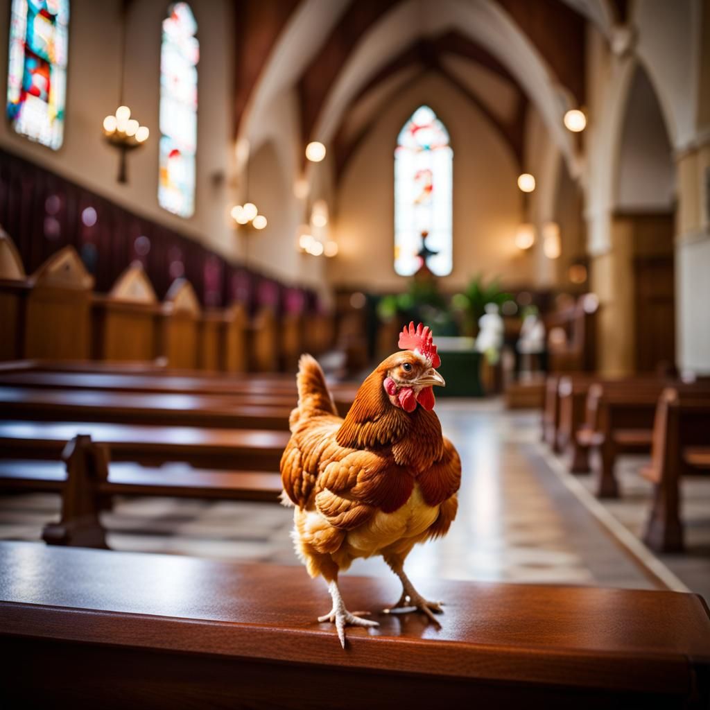 Chicken in Church: Professional Photography