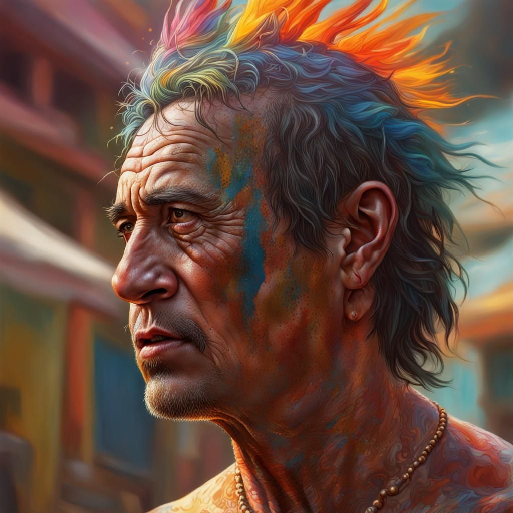 Hyperrealistic Portrait in Splash Art Style