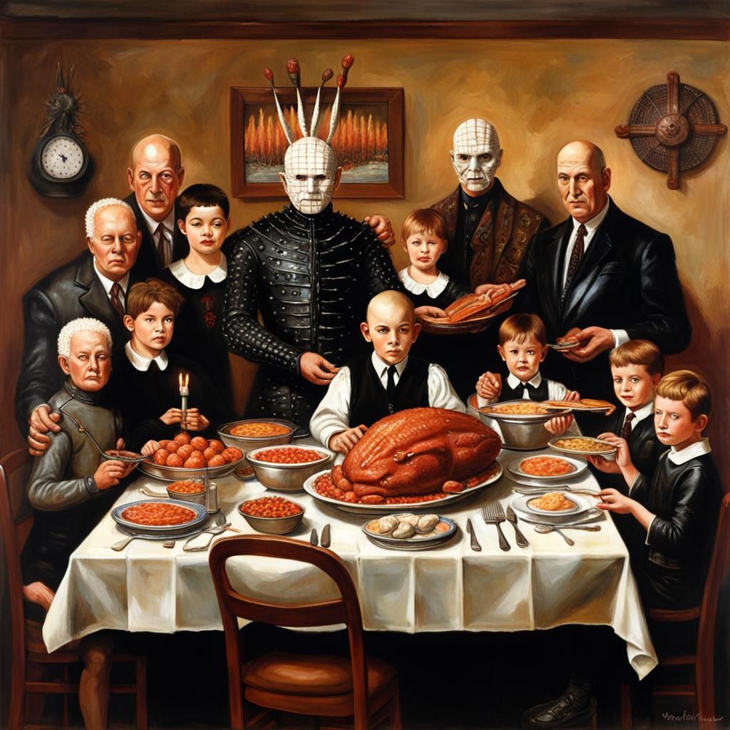Pinhead's Easter: A Norman Rockwell Cenobite Dinner