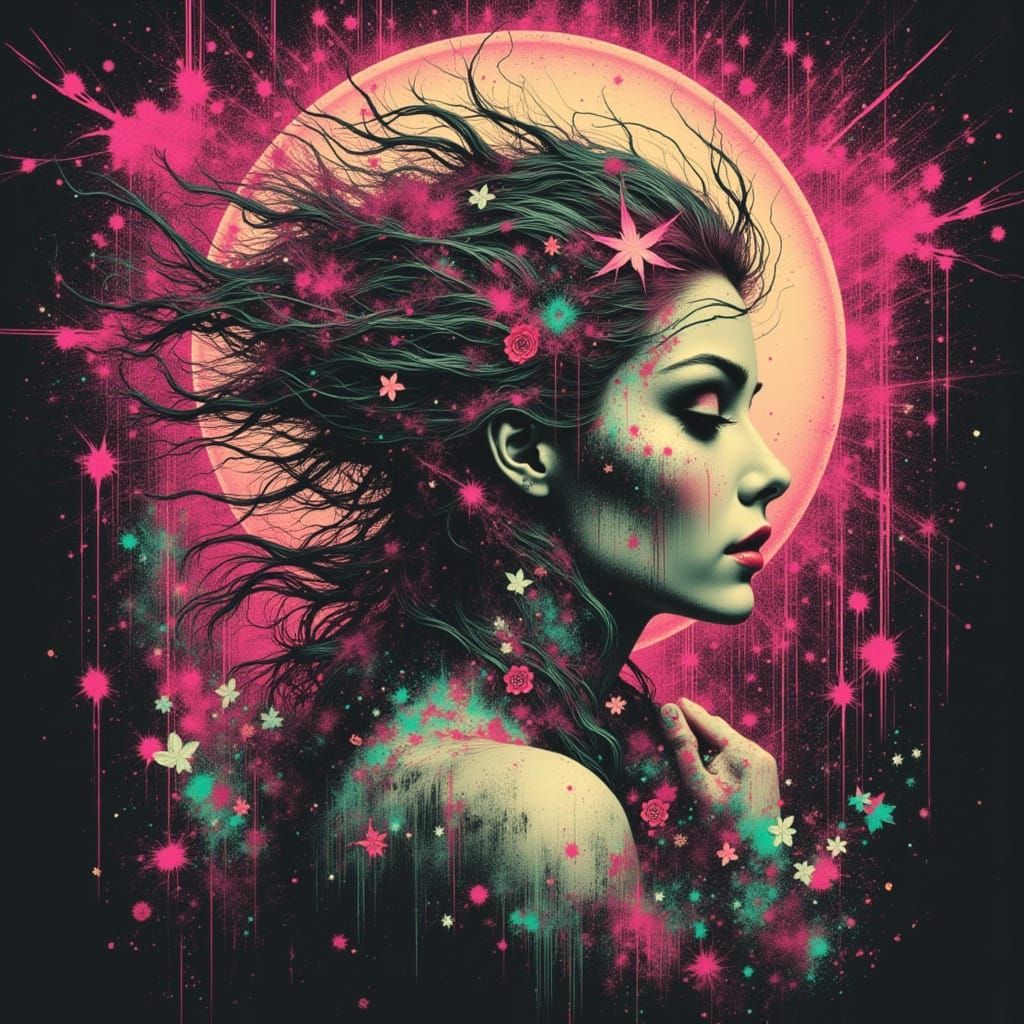 Cyberpunk Cityscape with Neon Lights and Dark Alleys