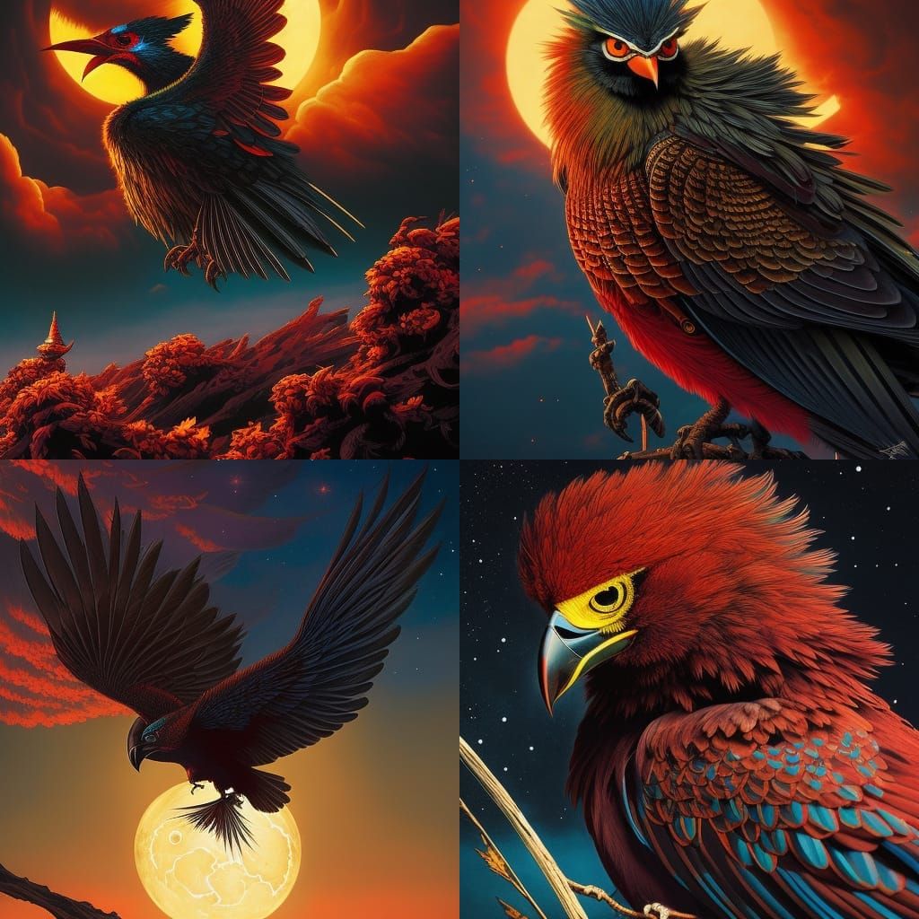 Eerie Bird Person in Dark Fantasy Concept Art