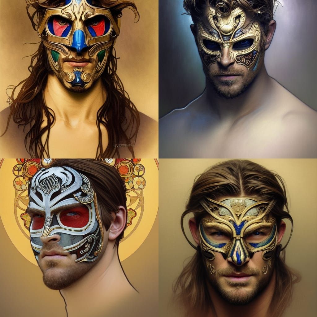 Day of the Dead Mask in Art Nouveau Style