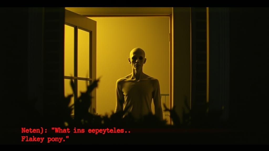 Disturbing Nighttime Scene in a Creepy Suburban House