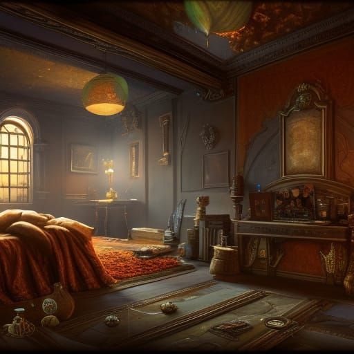 Fantastical Gaming Room Concept Art