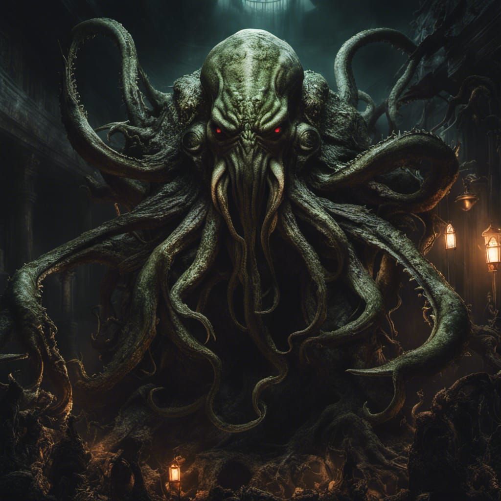 Detailed Photography of Cthulhu Terrorizing Humans