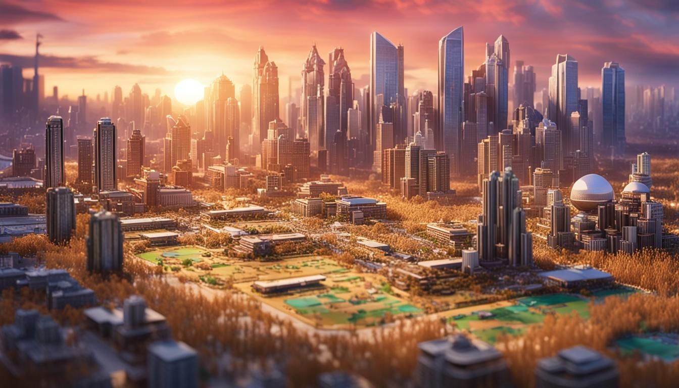 Another angle of the distant metropolis