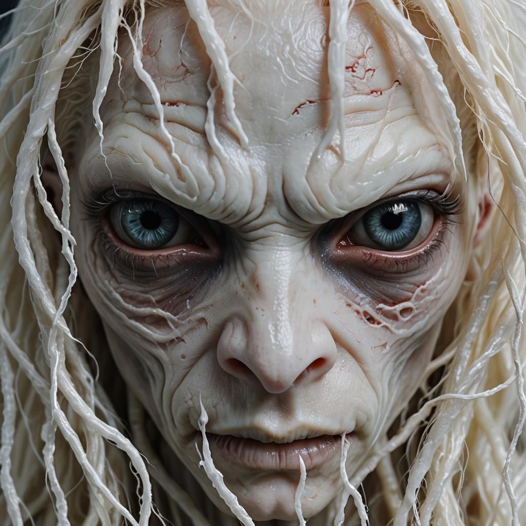 Albino Underworld Creature: Hyperrealistic Close-Up