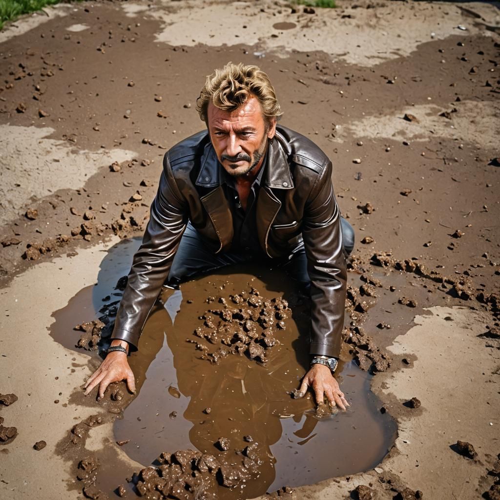 Johnny Hallyday in Feces Pool: French Pop Art