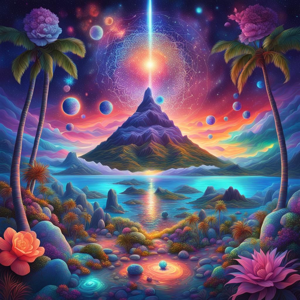 Tahiti Vacation: Holographic Cosmic Illustration