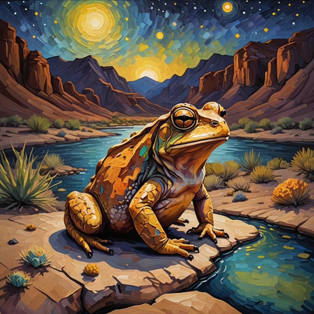 Desert Toad in Vivid Impasto Style