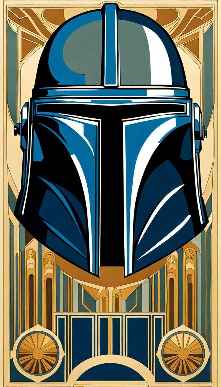Art Deco Jango Fett Bounty Hunter Poster