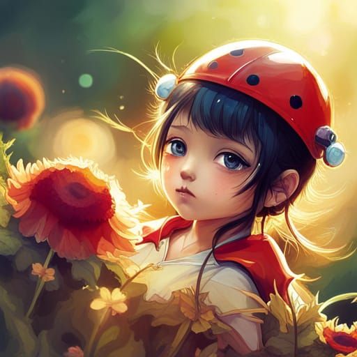 Hyperrealistic Ladybug Portrait in Polychromatic Detail