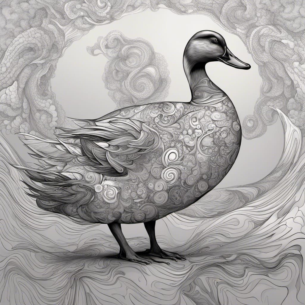 Fantasy Duck Man in Abstract Vector Style