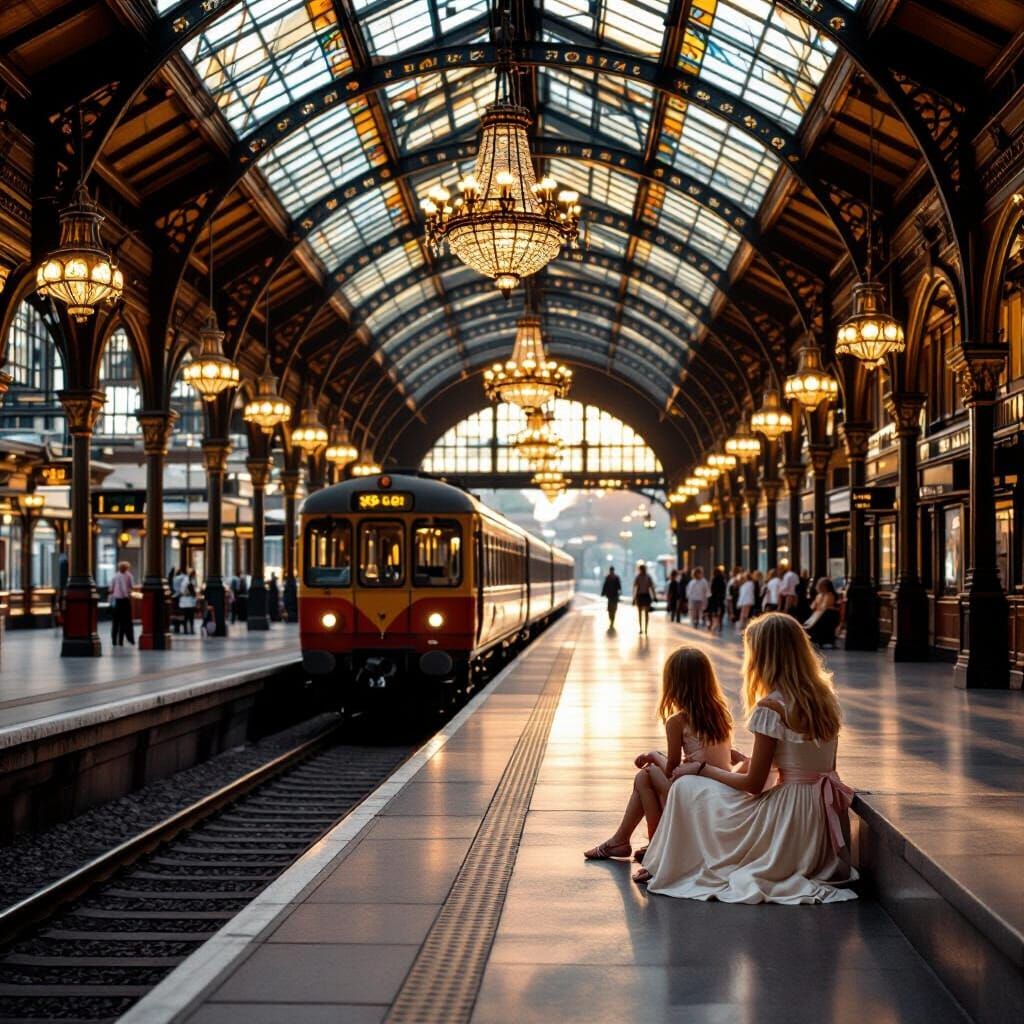 Victorian Station: Sunlight and Anticipation