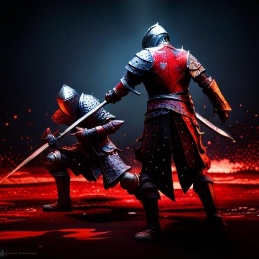 Knight's fighting in battle