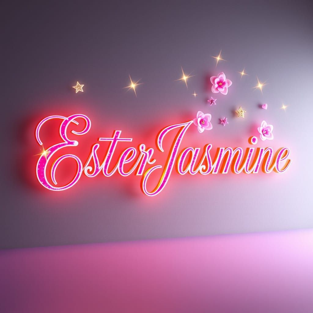 EsterJasmine Name in Pink Gold 3D Render