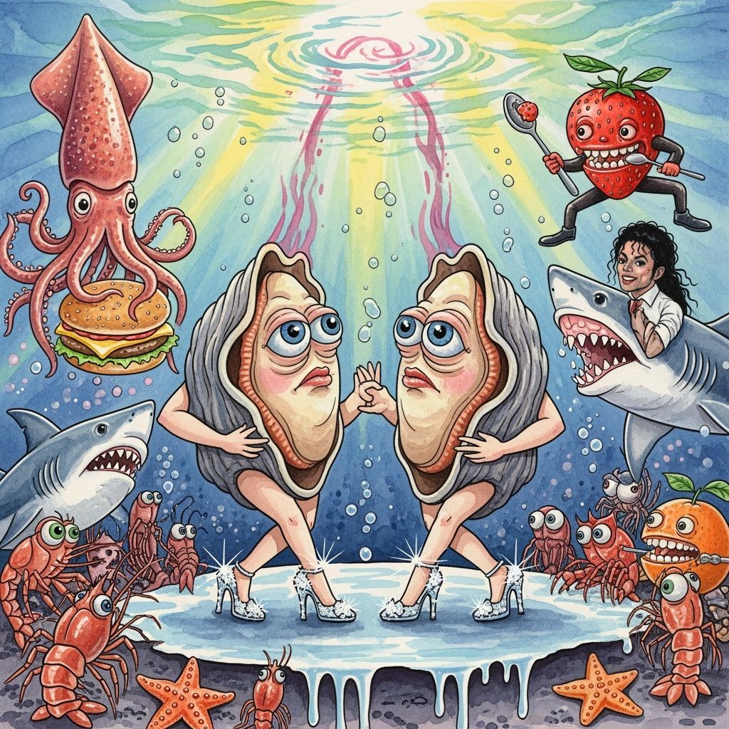 Surreal Underwater Salsa Dance in Watercolor Style