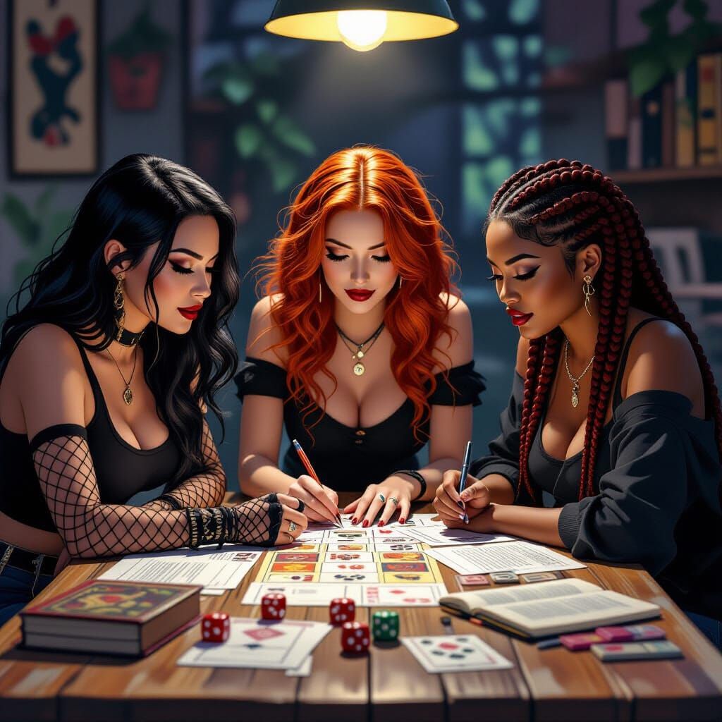 Women Play Dungeons and Dragons, Photorealistic Style