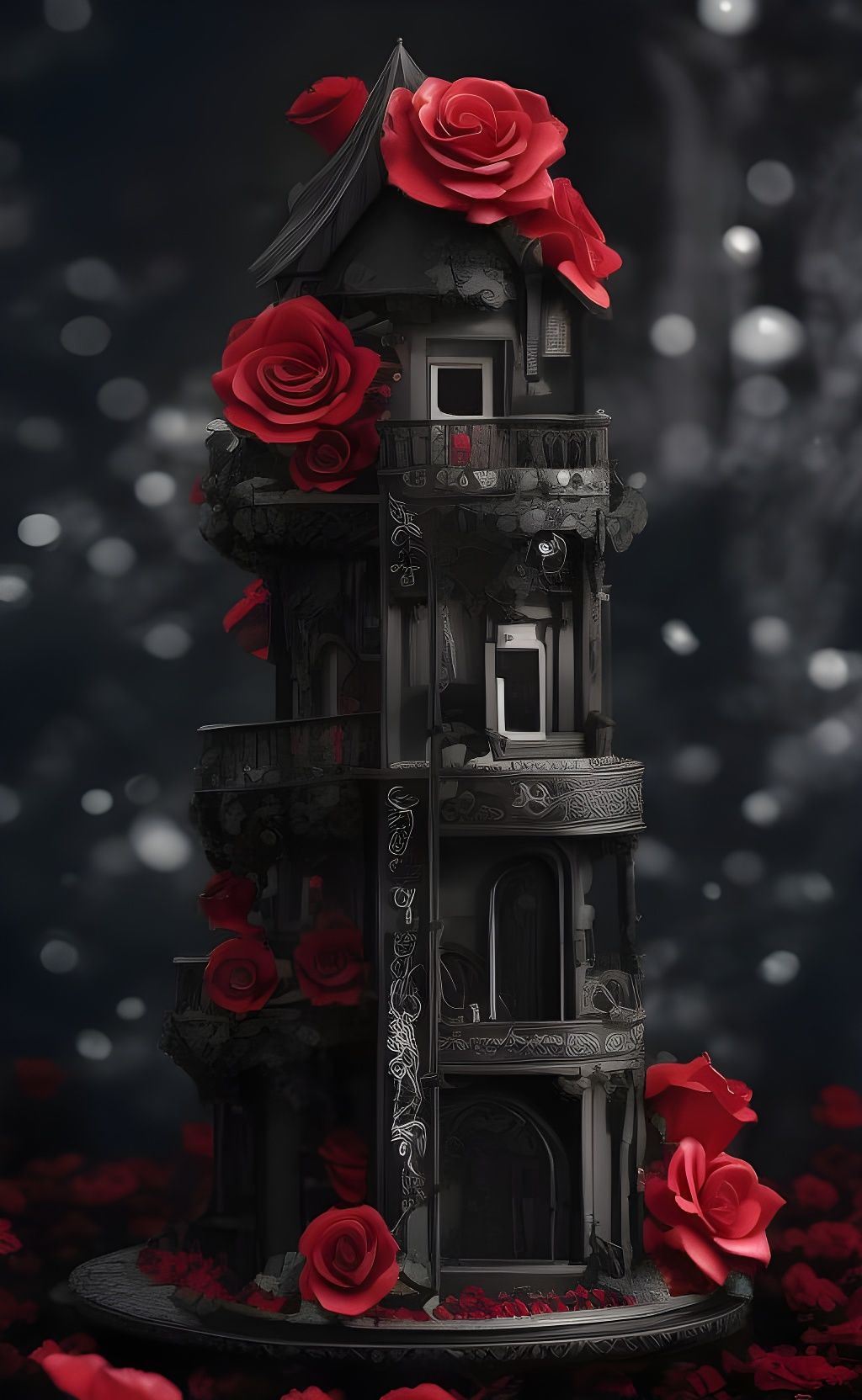 Dark fairy fantasy flower house