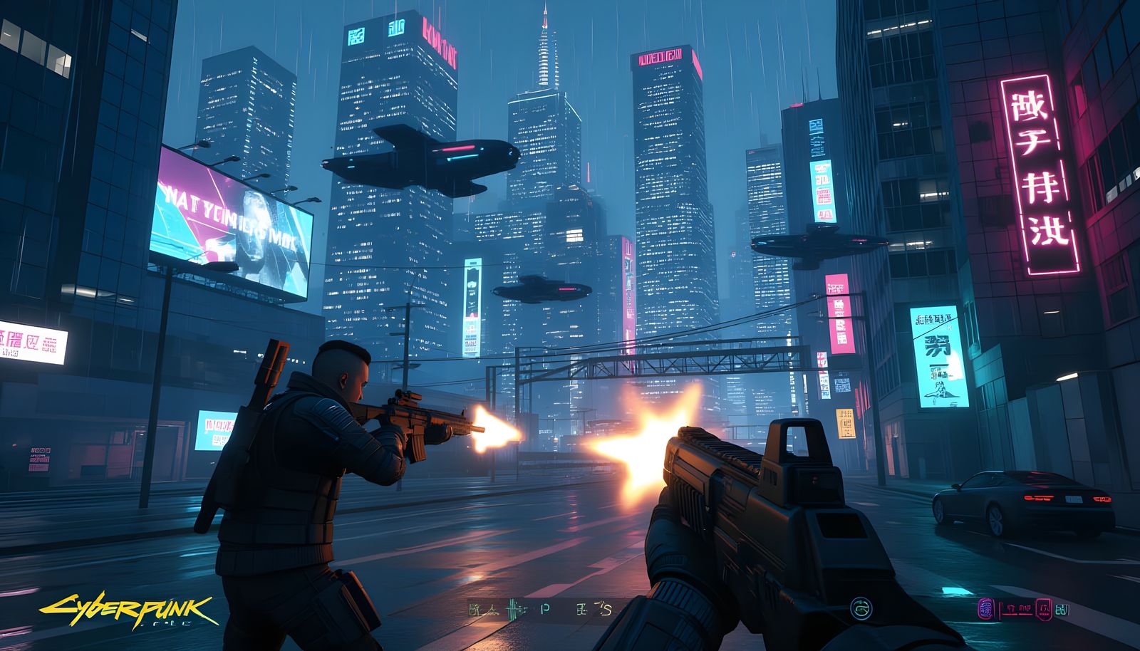 Cyberpunk 2077 Action Scene in Night City