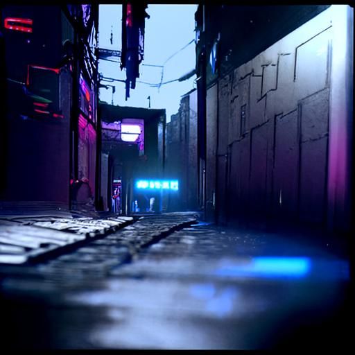 Cyberpunk Alleyway: Neon Dystopian Future