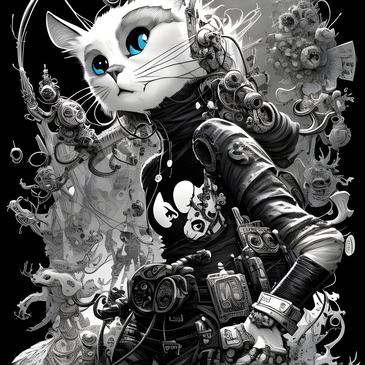 Cool Cat Digital Art Masterpiece