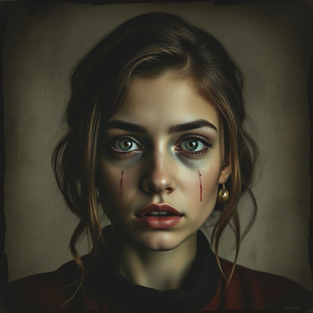 AI Image: The Horror in Her Eyes