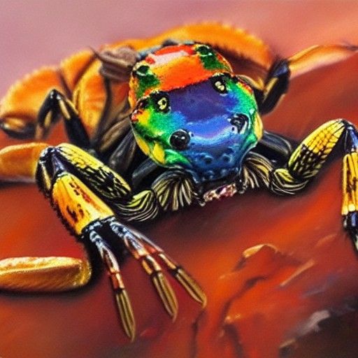 Multicolor Scorpion in Oil Painting Style