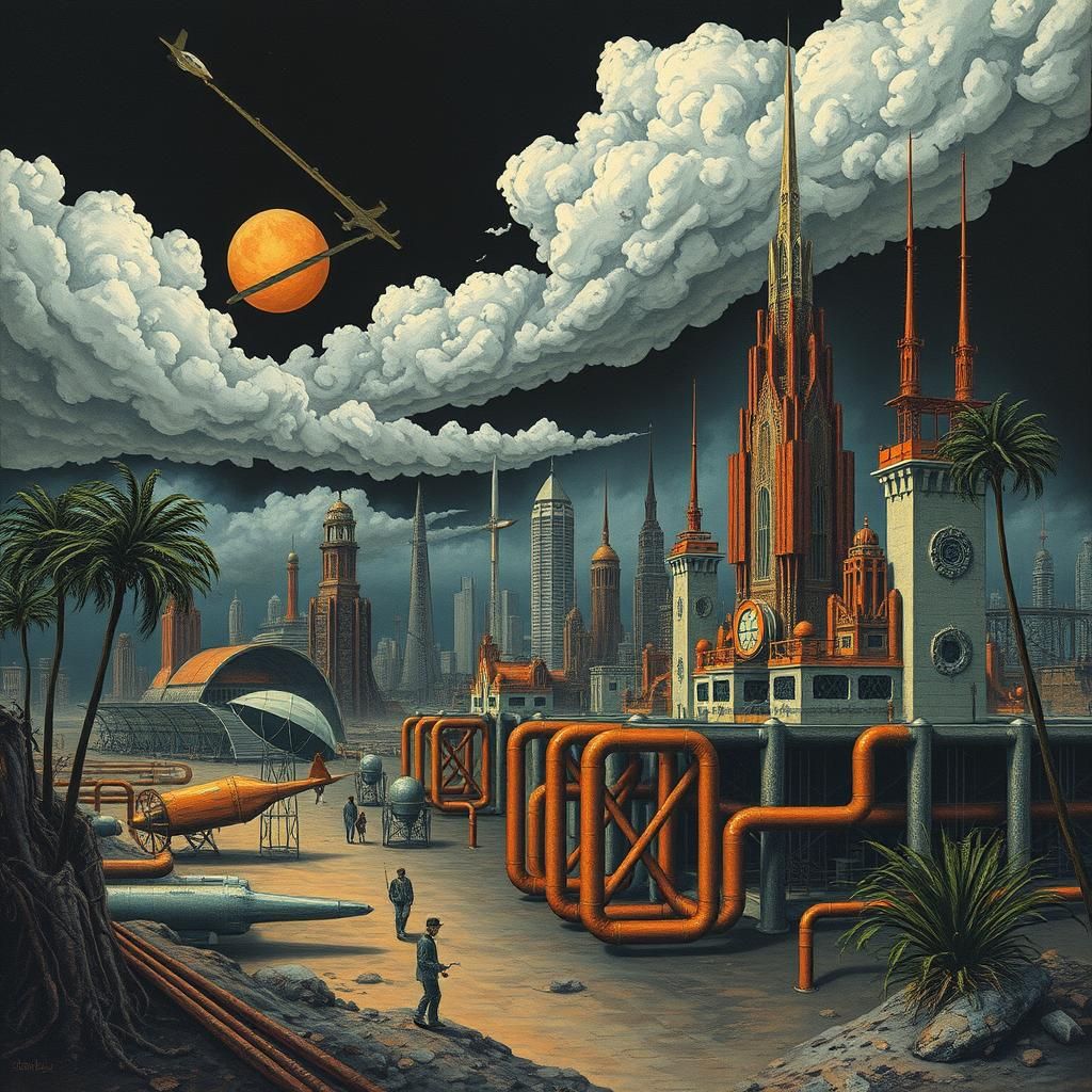 Dystopian Australia: Surreal Art Deco Heavy Metal Vision