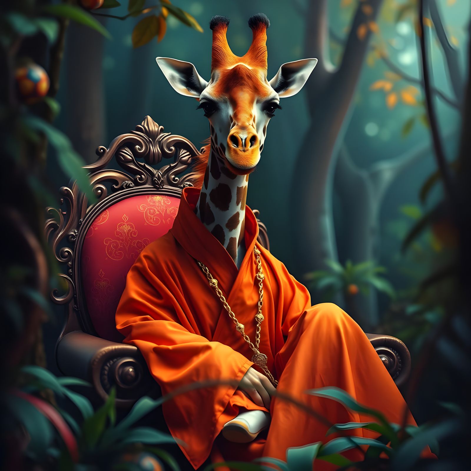 Giraffe Goddess of Neon Dreams