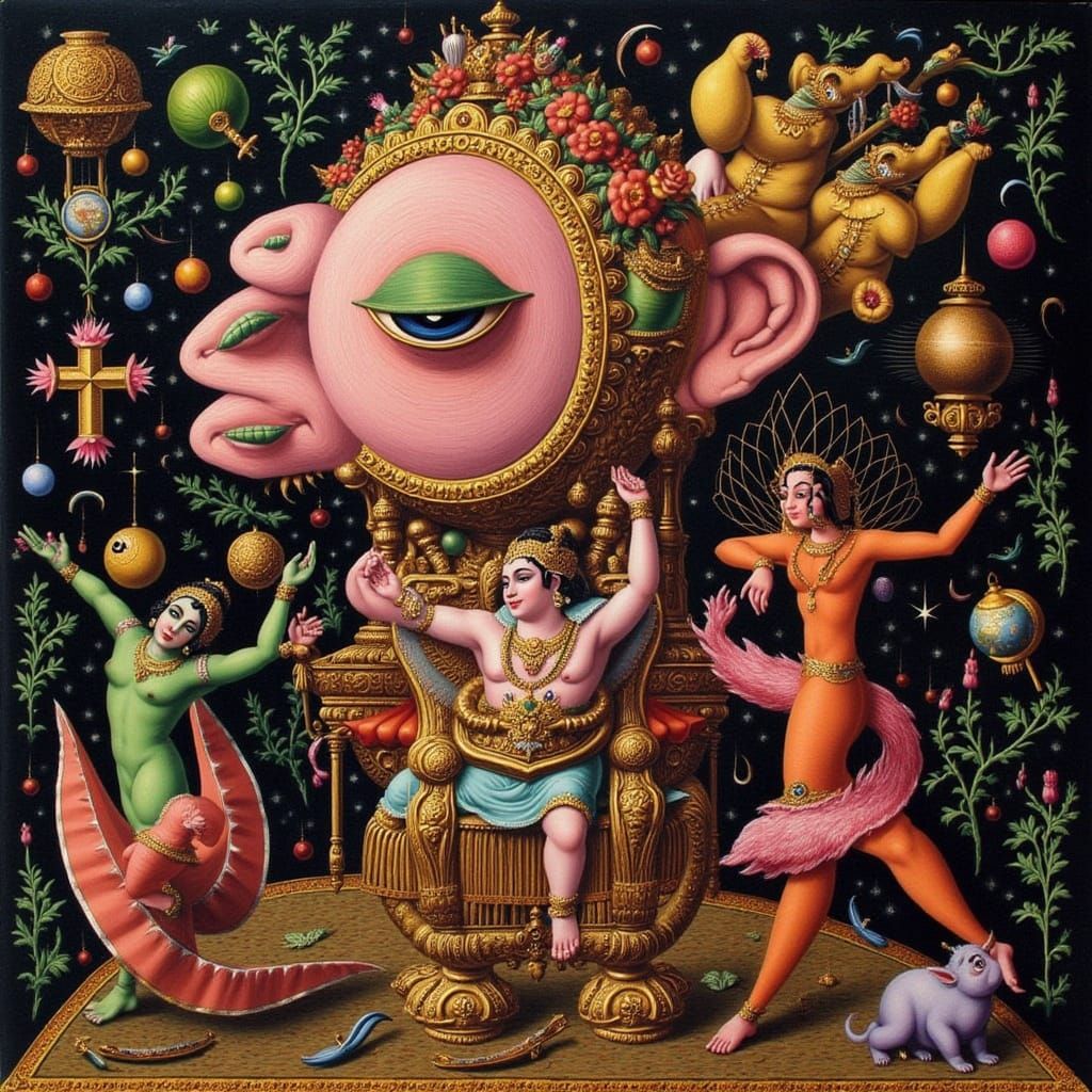 Bosch-Inspired Hallucinatory Art with Geometric Precision